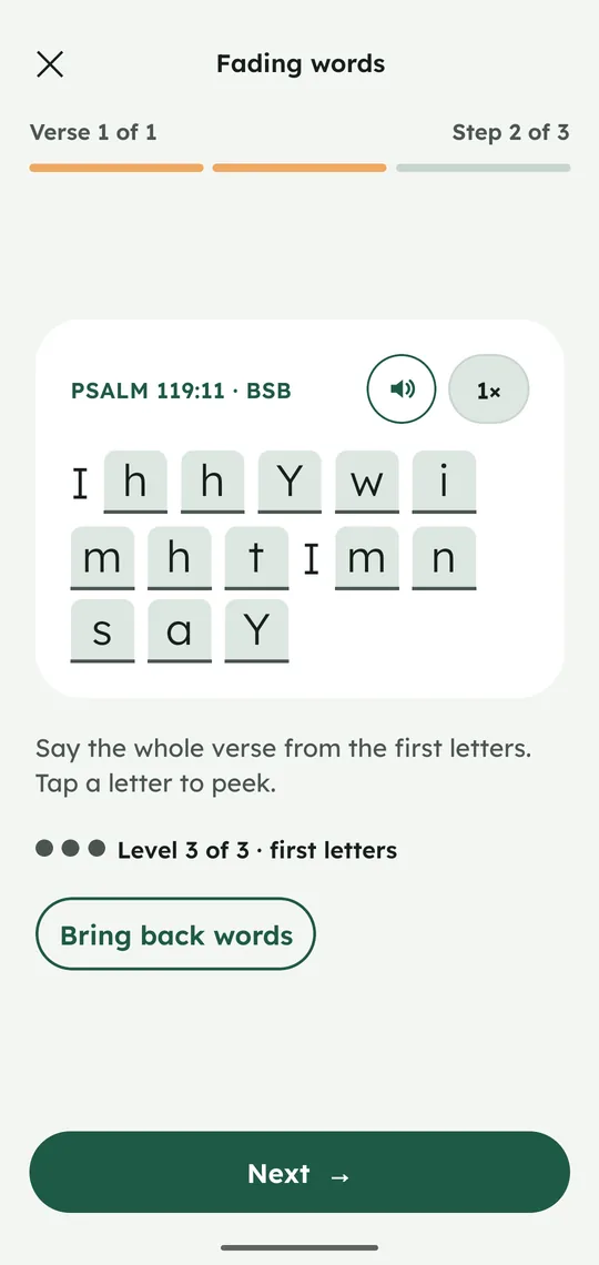 A verse shown as first letters only